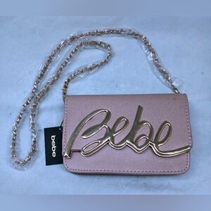 NWT Bebe Blush Pink Crossbody Bag with Gold Accent